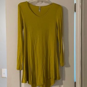 Mustard Long Sleeve T Shirt Dress
